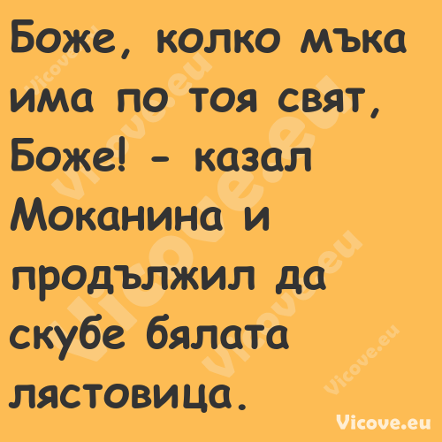 Боже, колко мъка има по тоя свя...