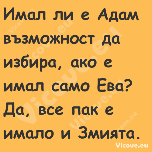 Имал ли е Адам възможност да из...