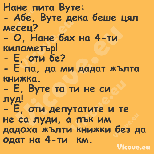 Нане пита Вуте: Абе, Вуте ...