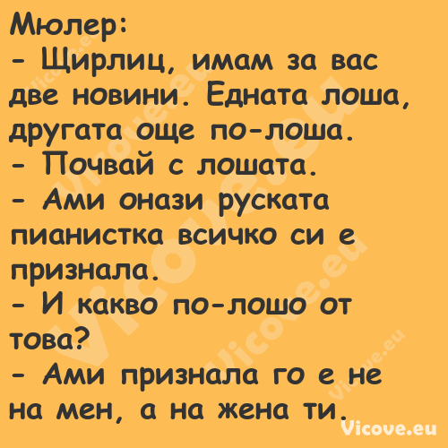 Мюлер: Щирлиц, имам за вас...