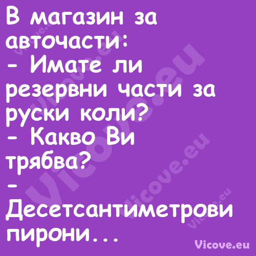 В магазин за авточасти: И...