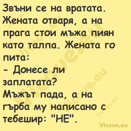 Звъни се на вратата. Жената отв...