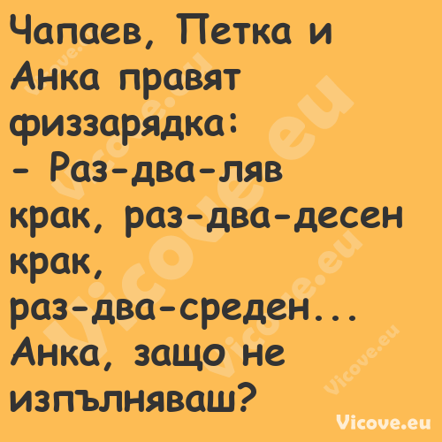 Чапаев, Петка и Анка правят физ...