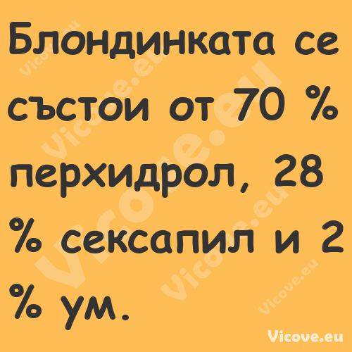 Блондинката се състои от 70 % п...