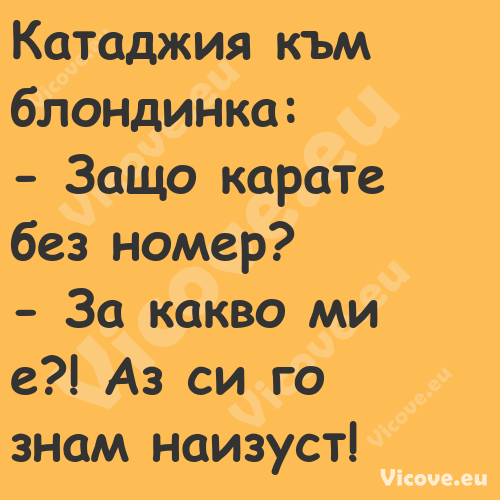 Катаджия към блондинка: З...