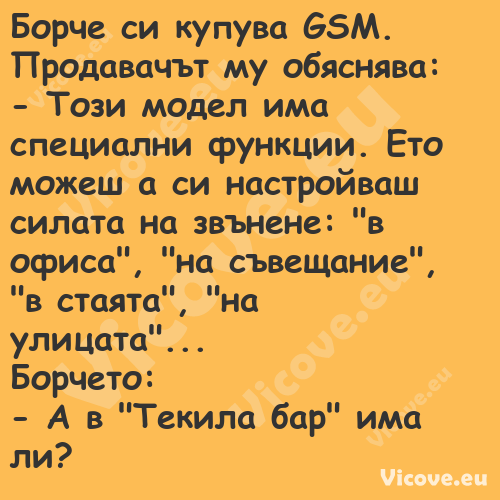 Борче си купува GSM. Продавачът...