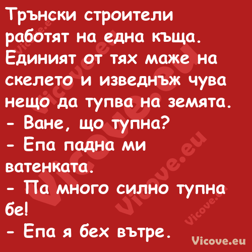 Трънски строители работят на ед...