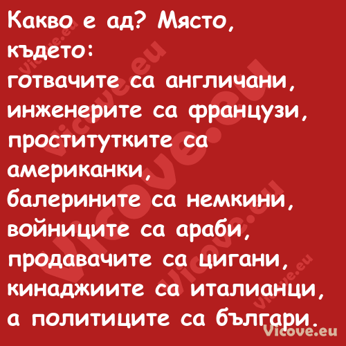 Какво е ад? Място, където:г...