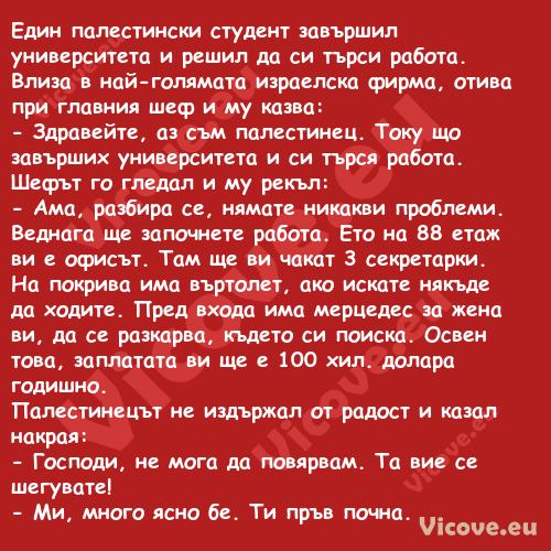 Един палестински студент завърш...