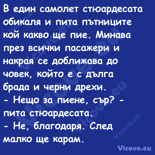 В един самолет стюардесата обик...