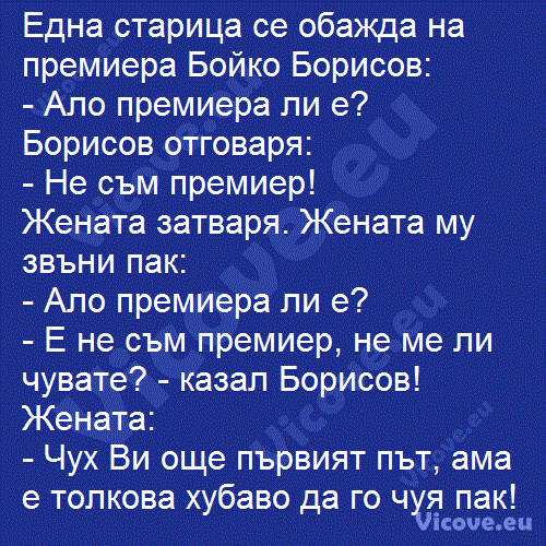 Една старица се обажда на премиера Бойко Борисов