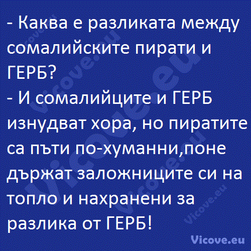 Каква е разликата между сомалийските пирати и ГЕРБ?