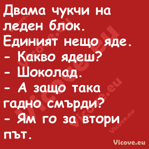 Двама чукчи на леден блок. Един...