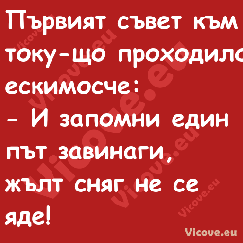 Първият съвет към току що прохо...