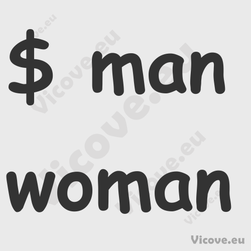 $ man woman