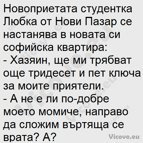 Новоприетата студентка Любка от Нови Пазар