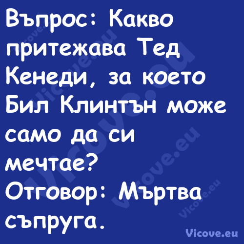 Въпрос: Какво притежава Тед Кен...