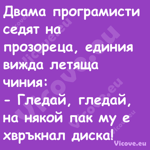 Двама програмисти седят на проз...