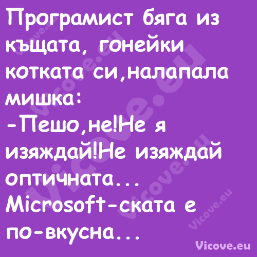  Програмист бяга из къщата, гон...