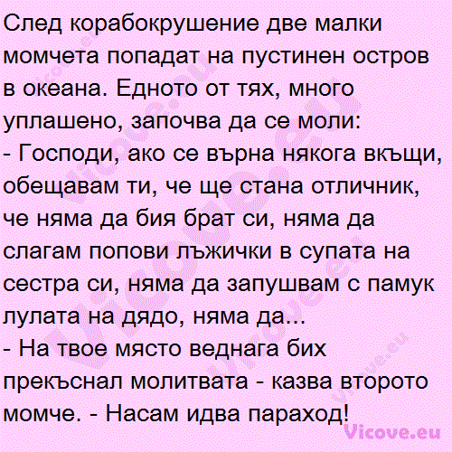 След корабокрушение две малки момчета попадат на пустинен остров