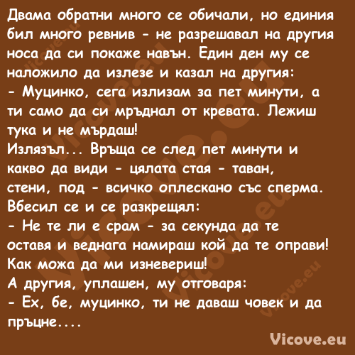 Двама обратни много се обичали,...