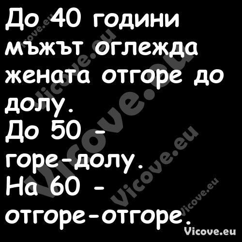 До 40 години мъжът оглежда жена...