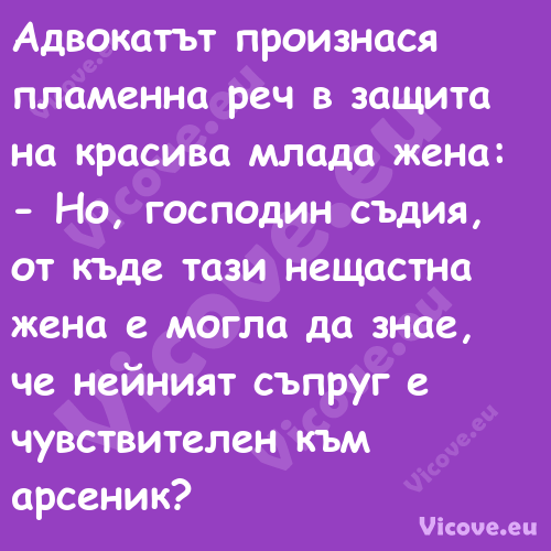 Адвокатът произнася пламенна ре...