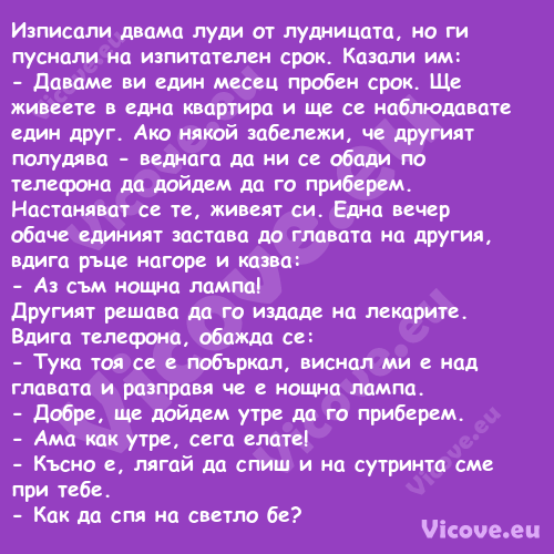 Изписали двама луди от лудницат...