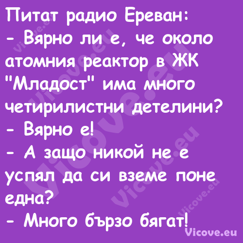 Питат радио Ереван: Вярно ...