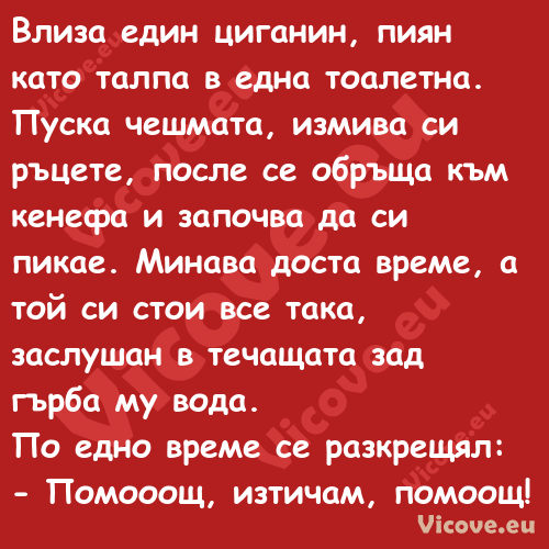 Влиза един циганин, пиян като т...