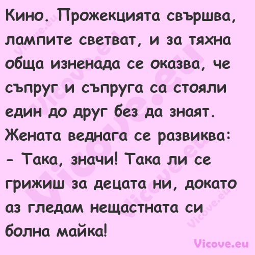 Кино. Прожекцията свършва, ламп...