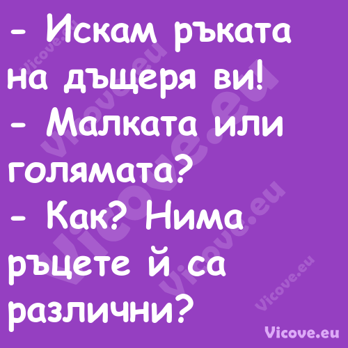  Искам ръката на дъщеря ви! ...