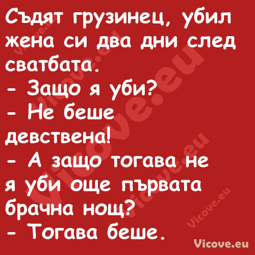 Съдят грузинец, убил жена си дв...