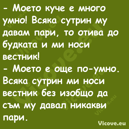  Моето куче е много умно! Всяк...