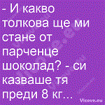 И какво толкова ще ми стане от парченце шоколад?