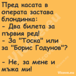 Пред касата в операта застава б...