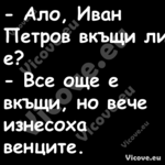  Ало, Иван Петров вкъщи ли е?...