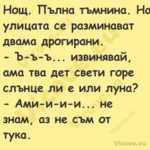 Нощ. Пълна тъмнина. На улицата ...