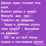 Двама луди пътуват във влак. ...